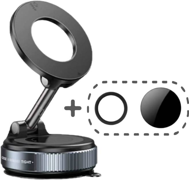 아이레니 맥세이프 차량용 강력흡착 핸드폰 거치대, 블랙, 1개