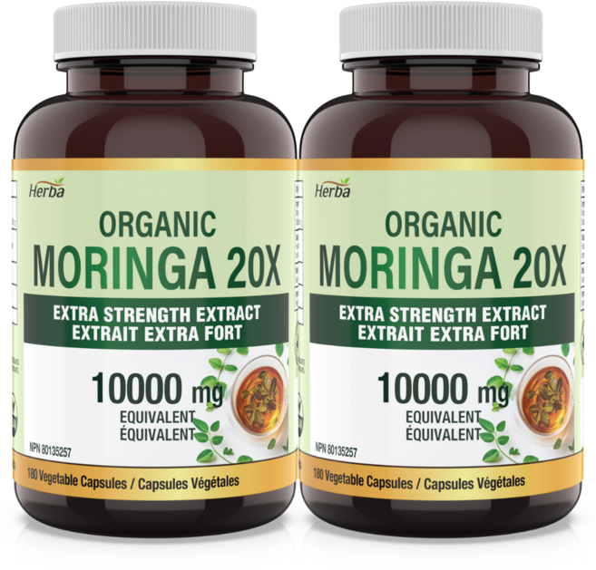 모링가 10000mg 180식물성캡슐 모링가잎 20배 농축 가루 분말 허바 캐나다, 2개, 180정