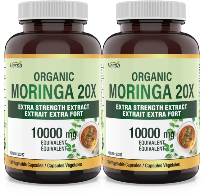 모링가 10000mg 180식물성캡슐 모링가잎 20배 농축 가루 분말 허바 캐나다, 2개, 180정 - 쿠팡