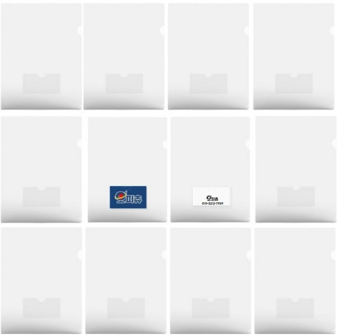 오피츄 A4 L자홀더 명함홀더 명함꽂이파일, 100개