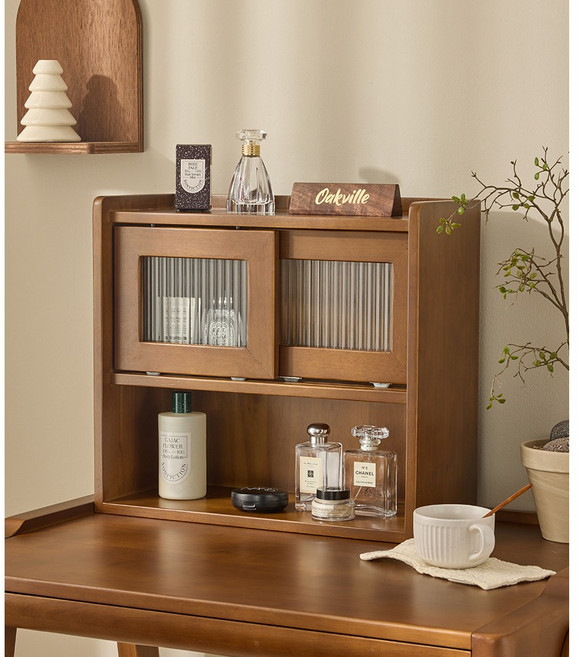 오크빌 위빙 원목 2단 미니수납장 다용도 주방 책상 슬라이딩 선반