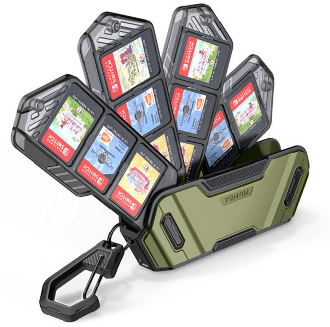 Nintendo Switch 게임 카드 케이스 4 레이어 회전식 홀더가있는 휴대용 보호 하드 쉘, 2)Guldan