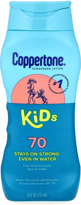 Coppertone 어린이용 자외선 차단제 SPF 70 237ml(8fl oz) Coppertone (코퍼톤), Coppertone, 어린이용, 자외선 차단제, SPF, 1개, 237ml - 쿠팡