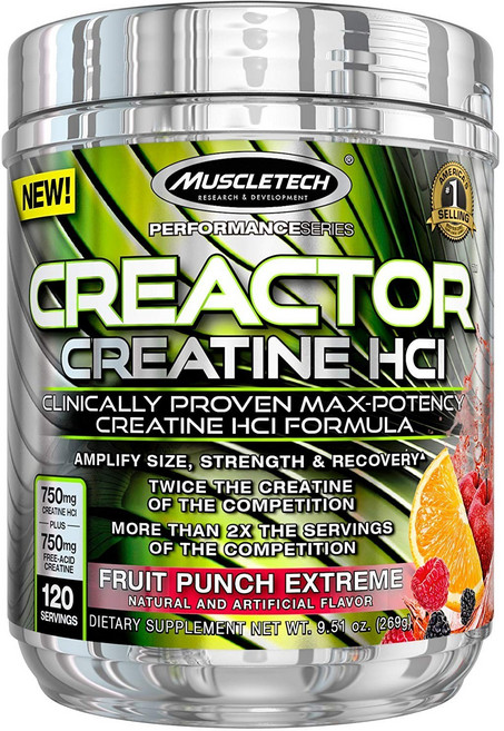 MUSCLETECH Creatine HCL補充粉, 水果, 1罐, 269g
