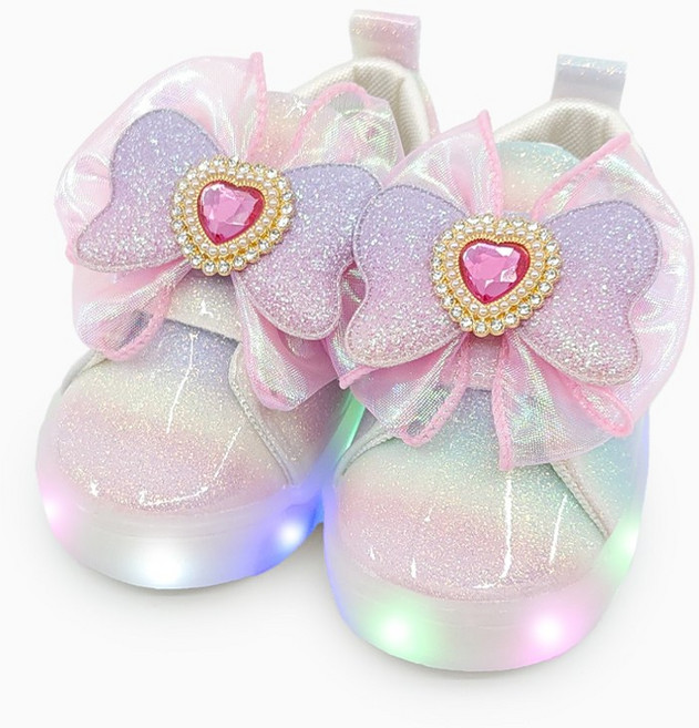 베이비솔 여아용 러브엔젤 LED 여아운동화
