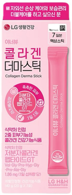 LG생활건강 이너뷰 콜라겐 더마스틱 7포, 6개