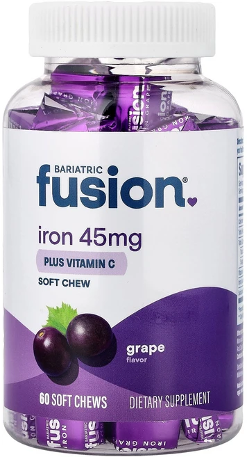 Bariatric Fusion Iron Plus Vitamin C Soft Chew Grape 60 Soft Chews, 1개, Bariatric Fusion, Iron Plus Vi - 쿠팡