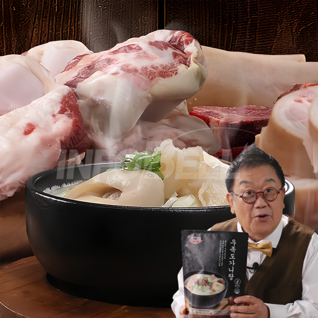 TV홈쇼핑정품 인포벨 이용식 노다지 우족 도가니탕 국내산 가마솥 한우 사골 육수 대용량 스지 도가니탕, 6개, 1kg