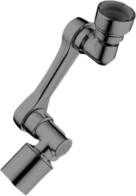 1080度防濺洗漱神器 臉盆水龍頭延長器 花灑嘴節水器萬向, 1個, 機械臂水龍頭-兩檔黑色