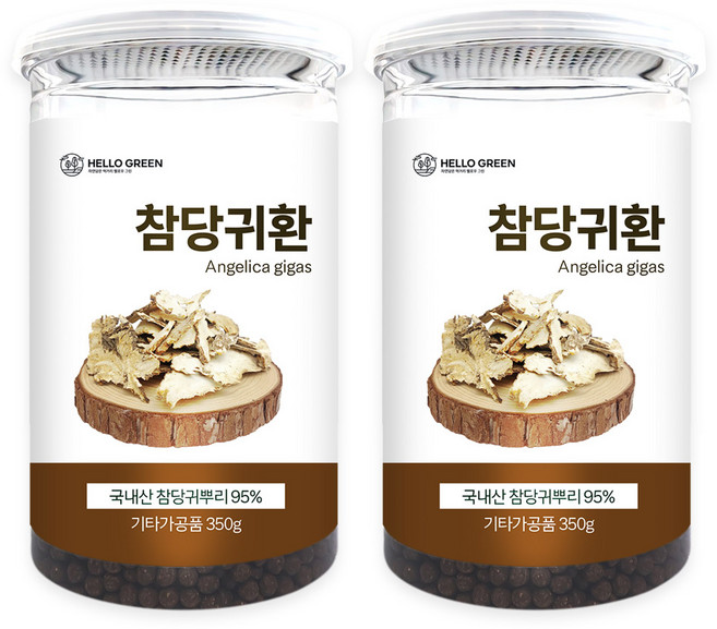헬로우그린 국산 참당귀환(통) 당귀뿌리환, 2개, 350g
