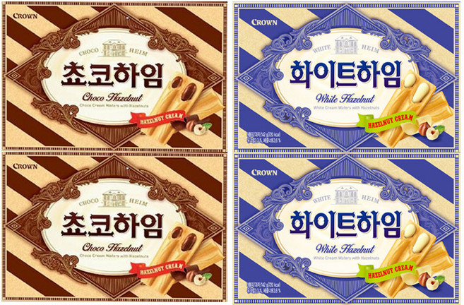 크라운 쵸코하임 142g x 2p + 화이트하임 142g x 2p 세트, 8세트