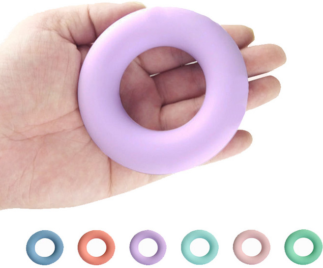 RTXSPORTS 실리콘 도넛악력기 무소음 악력 근력 손가락운동 그립형 악력기, 퍼플, 1개