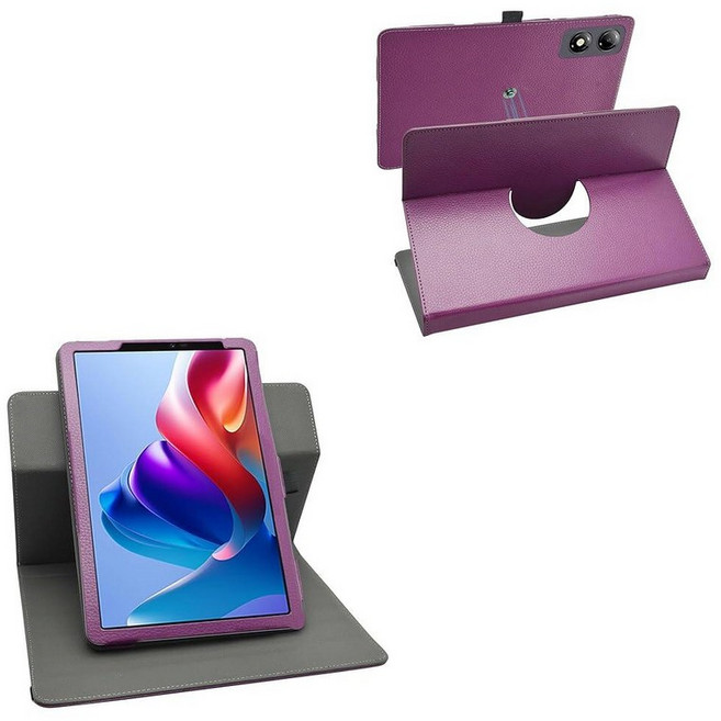LiuShan TECLAST Artpad Pro 케이스 HUION Kamvas Slate 13 360도 회전 스탠드 PU 커버 Pro/HUION 12.7인치 태블릿용 퍼플