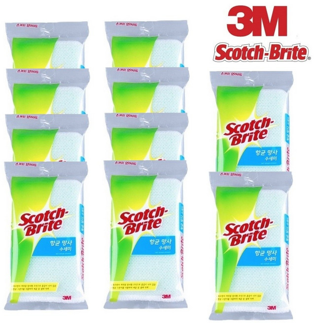 3M 스카치브라이트 항균 망사 수세미 NET-1, 1개입, 10개