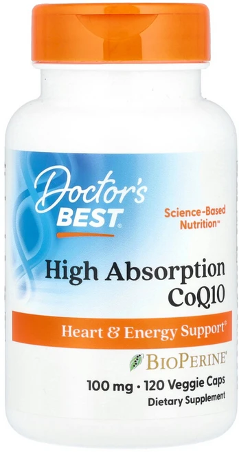 [해외] [Doctor's Best High Absorption CoQ10 with BioPerine] 닥터스 베스트 바이오페린 함유 코큐텐 100mg 120베지캡슐, 1개, 1, 120정 - 쿠팡