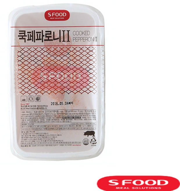 에쓰푸드 쿡 페퍼로니 1kg 냉동 피자 파스타 안주용 토핑, 2개