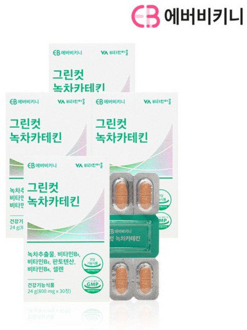 에버비키니 그린컷 녹차카테킨, 30정, 4개