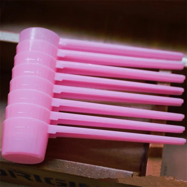 액체 설탕 커피 단백질 우유 분말 측량 도구에 대한 5g 측정 숟가락 플라스틱 플랫 바닥 특종 홈 주방 가제, 02 Pink, 1개