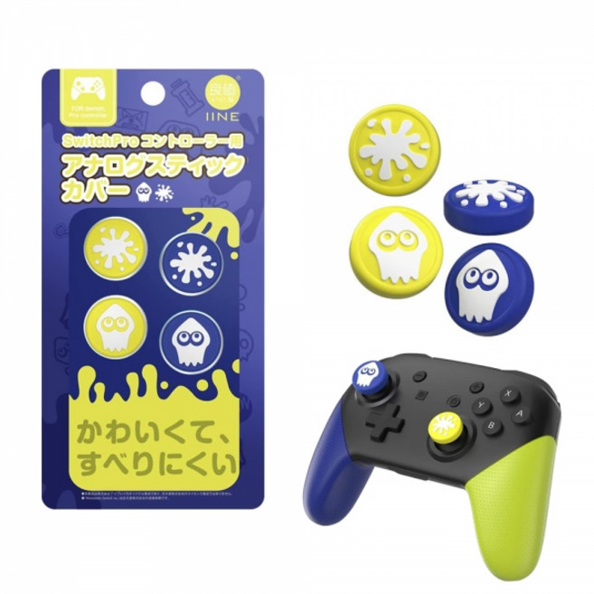 프로컨트롤러 이이네 스플래툰 스틱커버 4종 세트 PS5 듀얼센스 XBOX 4세대 패드 프로콘 호환, 혼합색상, 1세트
