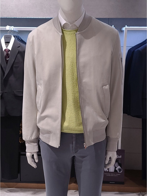 트루젠 (봄여름 특가) 베이지컬 비건 스웨이드 블루종 항공점퍼 225525001051