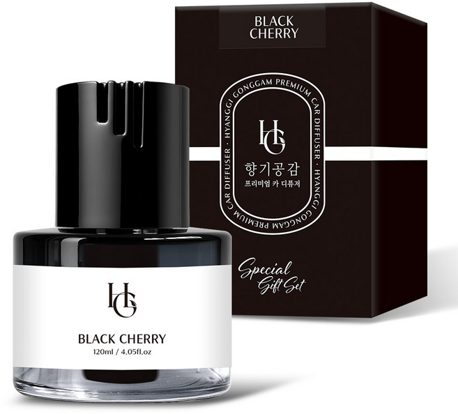 향기공감 프리미엄 카 디퓨저 120ml, 블랙체리, 1개