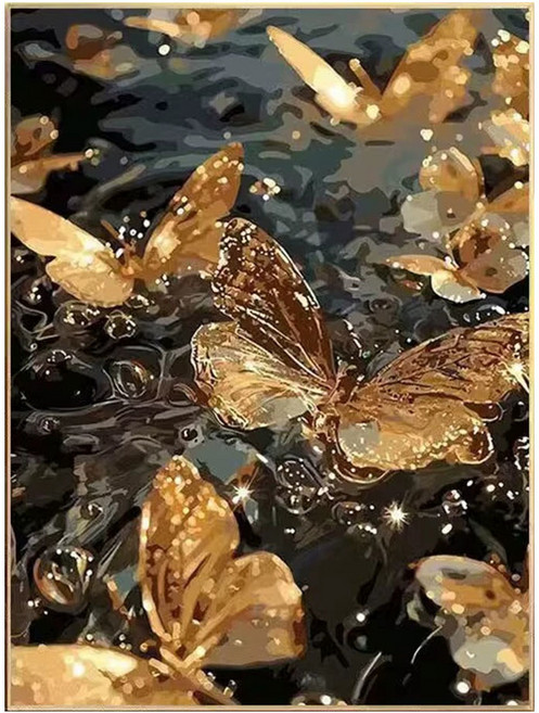 코지하루 DIY 명화그리기 물감 2세트 유화 그림 그리기 아크릴화, 윤슬과나비D 40x50 (B569), 1개