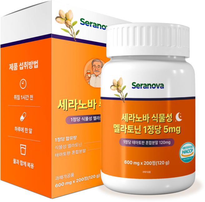 세라노바 식물성 멜라토닌 1정당 5mg, 200정, 1개