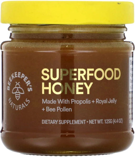 Beekeeper's Naturals 슈퍼 푸드 꿀 125g(4.4oz), BeekeepersNaturals슈퍼푸드꿀125g44o, 125g, 1개 - 쿠팡