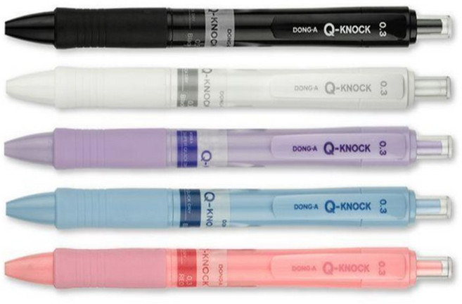 딜리고 동아 큐노크 중성펜 젤펜 0.3mm 12개 세트 부드러운볼펜 부드러운필기감 필기도구, 핑크바디(레드잉크)