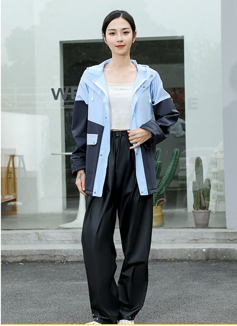 여성 우비 상하세트 남녀공용 성인용 내마모성 우의 오토바이 비옷 세트 캐주얼 여자 우의 세트 YJW