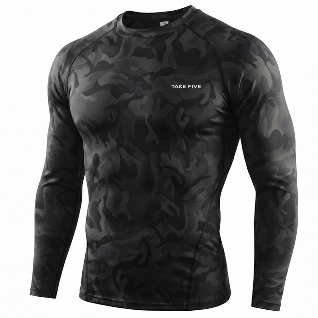테이크파이브 남자 기능성 머슬핏 긴팔 스포츠이너웨어 딥 카모