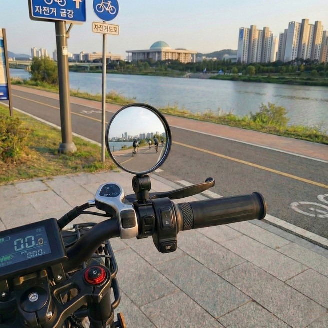 디디트러스트 자전거 백미러 후사경 360도 회전 광곽 사이드미러, 2개, 블랙