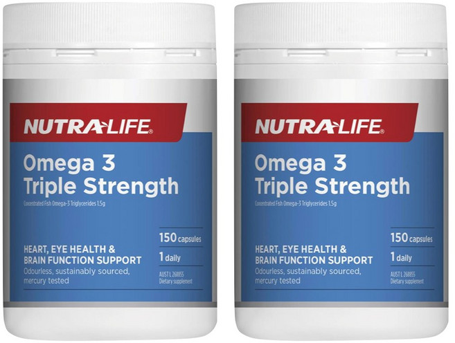 호주 뉴트라 라이프 세배함량 무취 오메가3 피쉬오일 Nutra Life Omega 3 Fish Oil, 2개, 150정