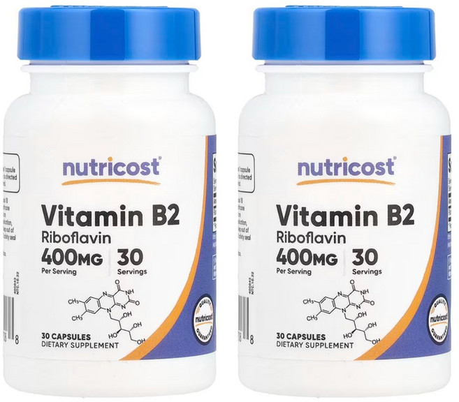 뉴트리코스트 비타민B2 리보플라빈 400mg, 2개, 30정