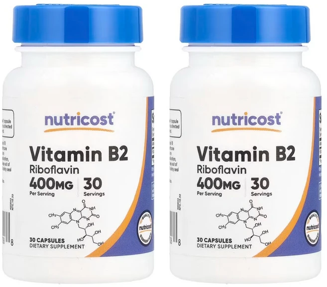 뉴트리코스트 비타민B2 리보플라빈 400mg, 2개, 30정 - 쿠팡