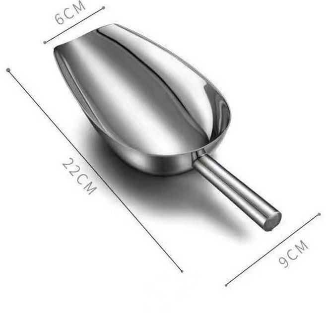 감튀 포장 스쿱 주걱 튀김 삽 철제 소분 팝콘 손잡이, 일반형 스테인리스 포장용 숟가락, 1개