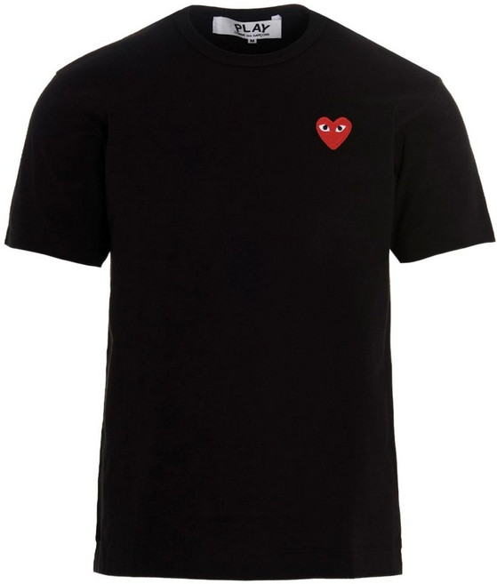 꼼데가르송 하트 아플리케 티셔츠