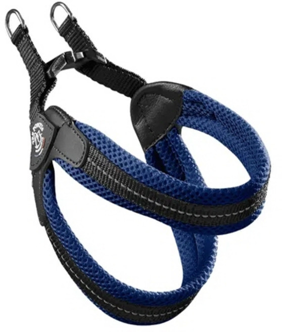 트레폰티 메시 버클 강아지 하네스 - Made in Italy, 블루, 1개