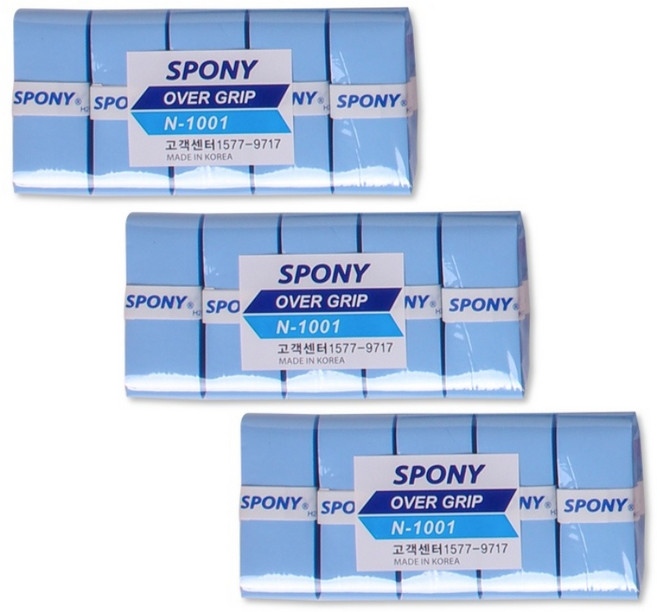 스포니 배드민턴 테니스 소프트핏 오버그립 테이프 10P, 스카이, 3개