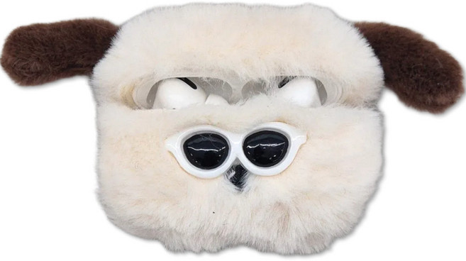 영스피플 선글라스 강아지 에어팟 케이스 1 2 4 프로3 털 인형 귀여운 동물 보호 커버, 에어팟프로2, 1개