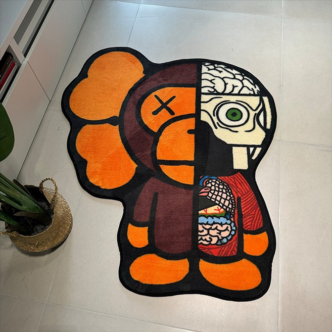 43종 120×72센티 대형 베어브릭발매트 카우스 러그 베어브릭피규어느낌 일러 발매트 세서미스트리트 엘모 쿠키몬스터 짱구 미니언즈 스티치 마네키네코 베티붑, 27