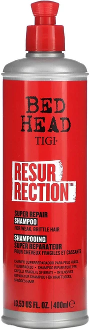 TIGI 베드 헤드 Resurrection 슈퍼 리페어 샴푸 약하고 끊어지기 쉬운 모발 400ml(13.53fl oz), 1개, 400ml - 쿠팡