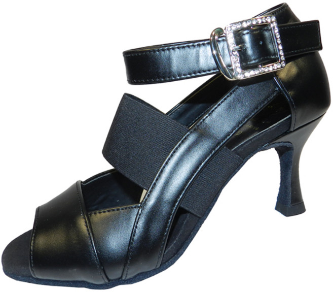 탑드림 2024 검정 여성라틴웰빙라인차밍사교댄스화, 255