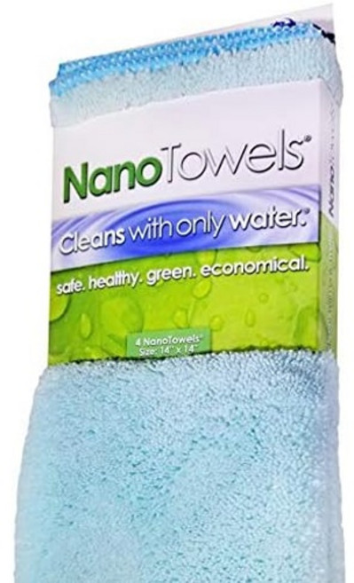 나노 타월 - 물만으로 거의 모든 표면을 깨끗하게 청소하는 놀라운 에코 천. 더 이상 종이 타월이나 독성 화학 물질이 없습니다. 4팩14x14 바닐라, Teal