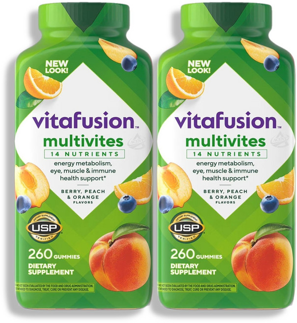 (1/2/3/4/5/6병 택1) 비타퓨전 멀티비이트 멀티비타민 구미260개입 / Vitafusion MultiVites MultiVitamin Gummies 260 gummies, 2개, 260정