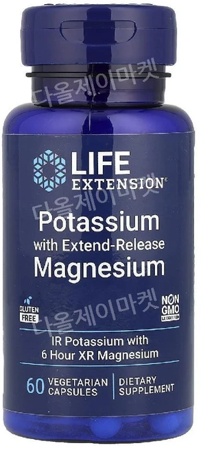 라이프 익스텐션 포타슘 익스텐드 릴리스 마그네슘 캡슐 Life Extension Potassium Magnesium, Unflavored, 1개, 60정 - 쿠팡