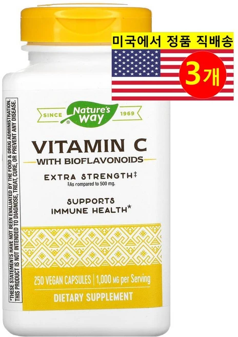 네이쳐스웨이 바이오플라보노이드 함유 비타민C 1000mg 베지캡슐 250정, 3개 - 쿠팡