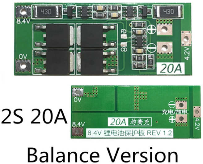 2S 20A BMS리튬이온/폴리머 배터리 BMS 충전/보호모듈
