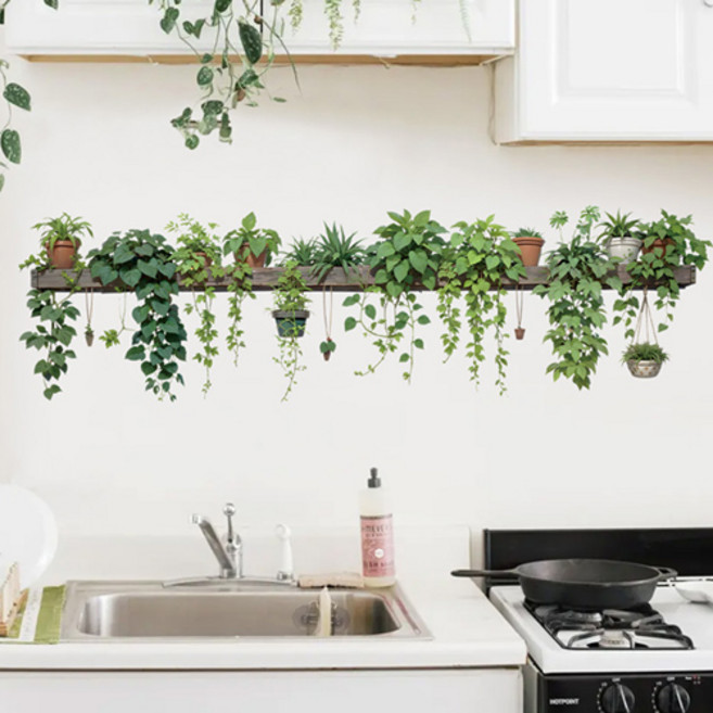 티큐 북유럽 침실 창문 주방 벽 인테리어 데코 식물 스티커 P041
