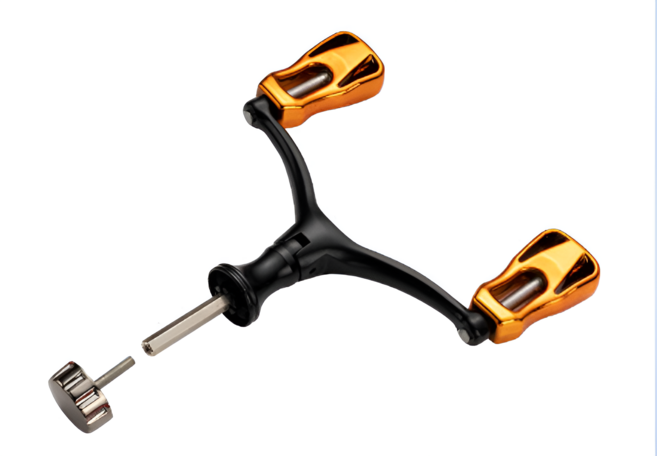 1000~5000대 파워 더블 릴 스피닝 핸들 로커암 3컬러(너프 와셔 포함구성), 1개, 메탈 옐로우